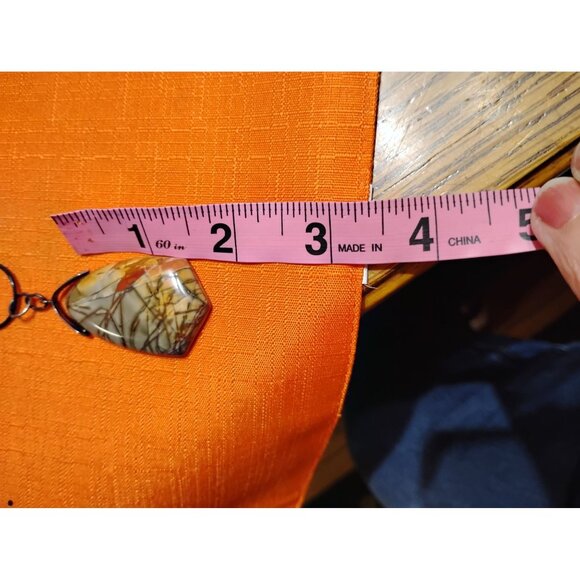 Jasper stone necklace on rope cord, small chip hobo naturalist looks handmade - Picture 4 of 8